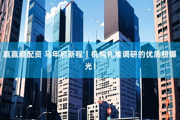 赢赢顺配资 马年启新程丨机构扎堆调研的优质股曝光！