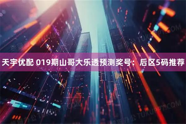 天宇优配 019期山哥大乐透预测奖号：后区5码推荐